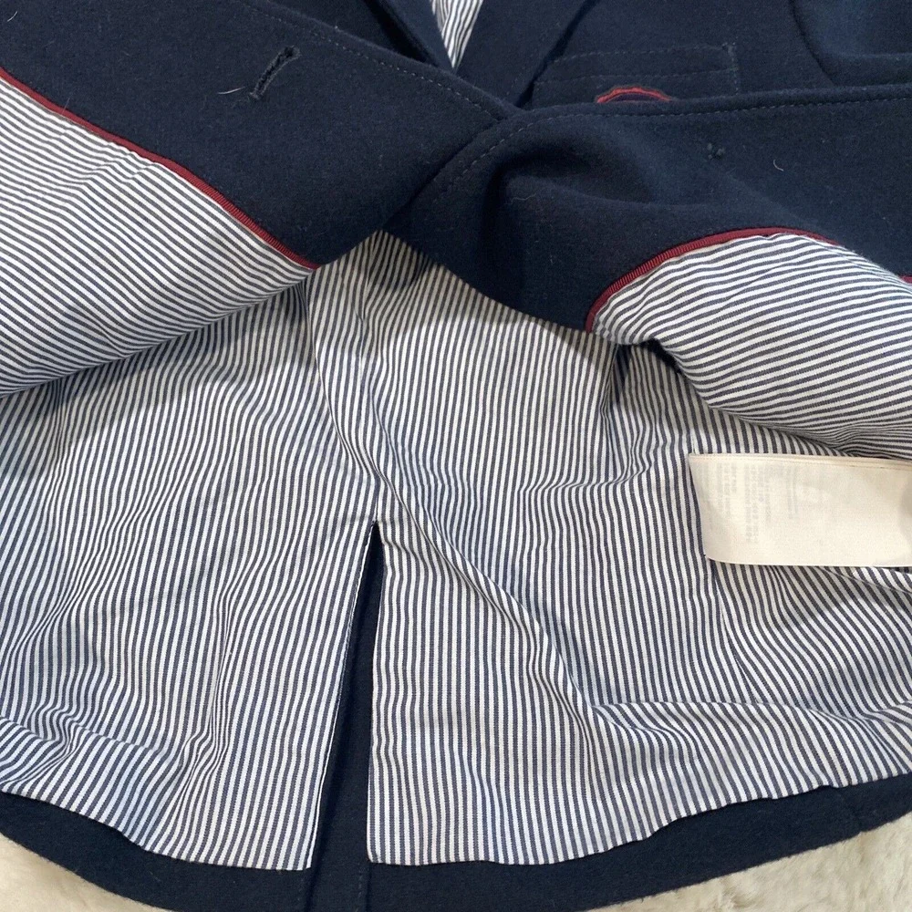 Abercrombie & Fitch‎ Navy Wool Blend Prep Lined Emblem Blazer Sz M